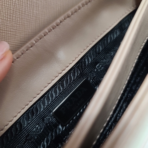 Prada Blush Mixed Saffiano and Lamb Leather Crossb - Picture 5 of 10